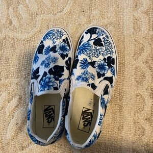 Vans White Canvas Slip-On Shoes